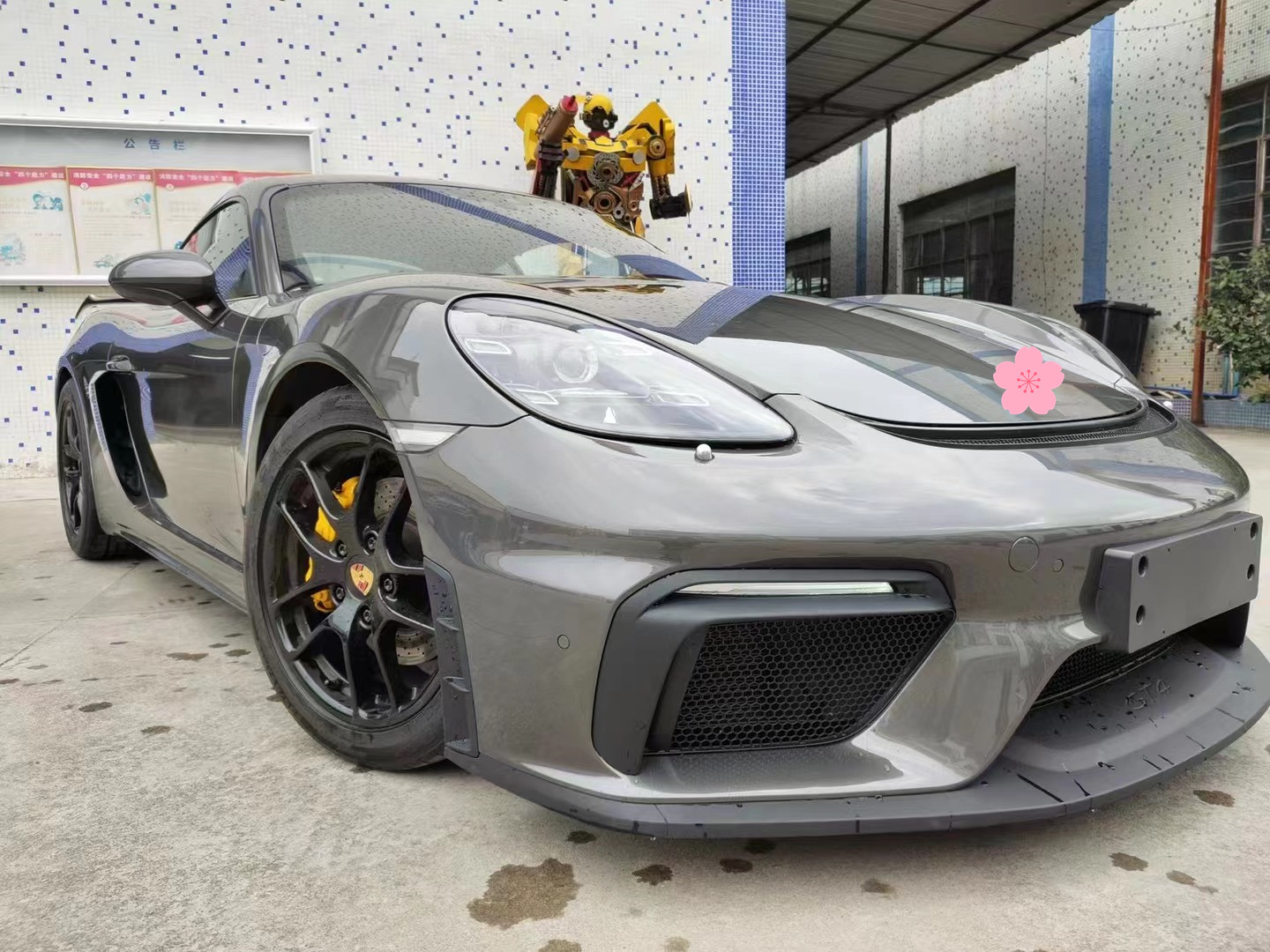 PP Plastic Material 718 Boxster Body Kit 718 Upgraded GT4 Style Front and Rear Bumpers Spoiler