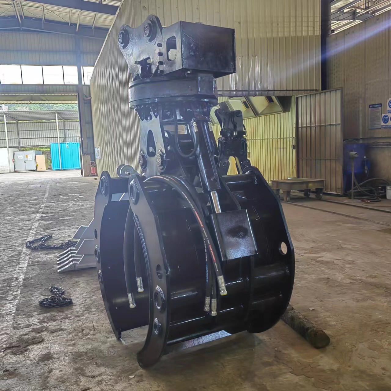 Excavator Hydraulic Rotating Grapple , Log grapple and hydraulic grapple rotator with wood grab excavator
