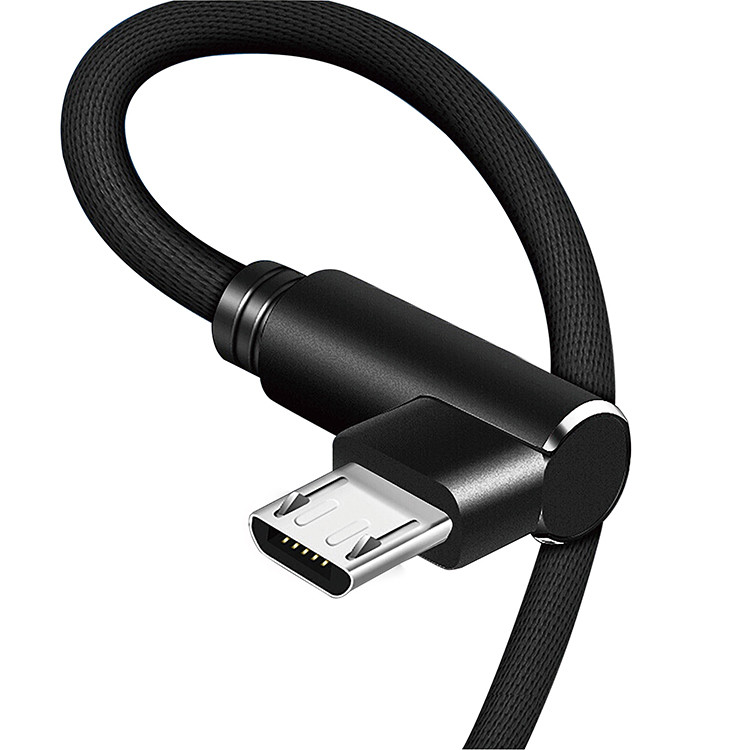 L Shape OD 3.5mm Micro USB Data Transfer Cable 90 Degree Micro USB Charging Cable