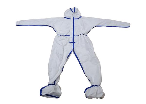 Isolation Flame Retardant Disposable Coveralls , White Breathable Disposable