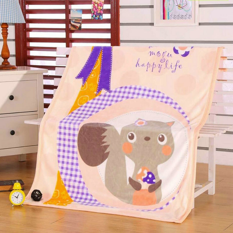 Cartoon Character Polyester Flannel Fleece Blanket For Infant Baby In Bed / Sofas