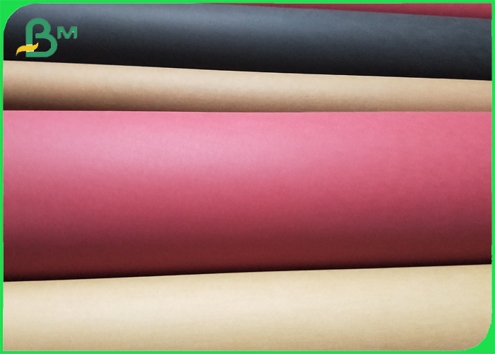 0.55MM / 0.3MM Double Side Smooth Washable Kraft Paper Roll Brown / Black / Red