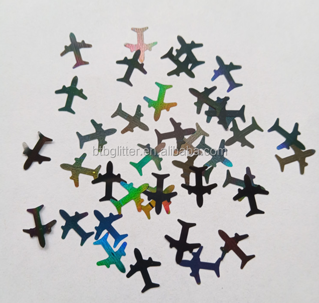 Professional Other Holiday Supplies 2025 Shaped Airplane Glitter Shape Plane with 3D Aircraft Shaped Glitter Airplane