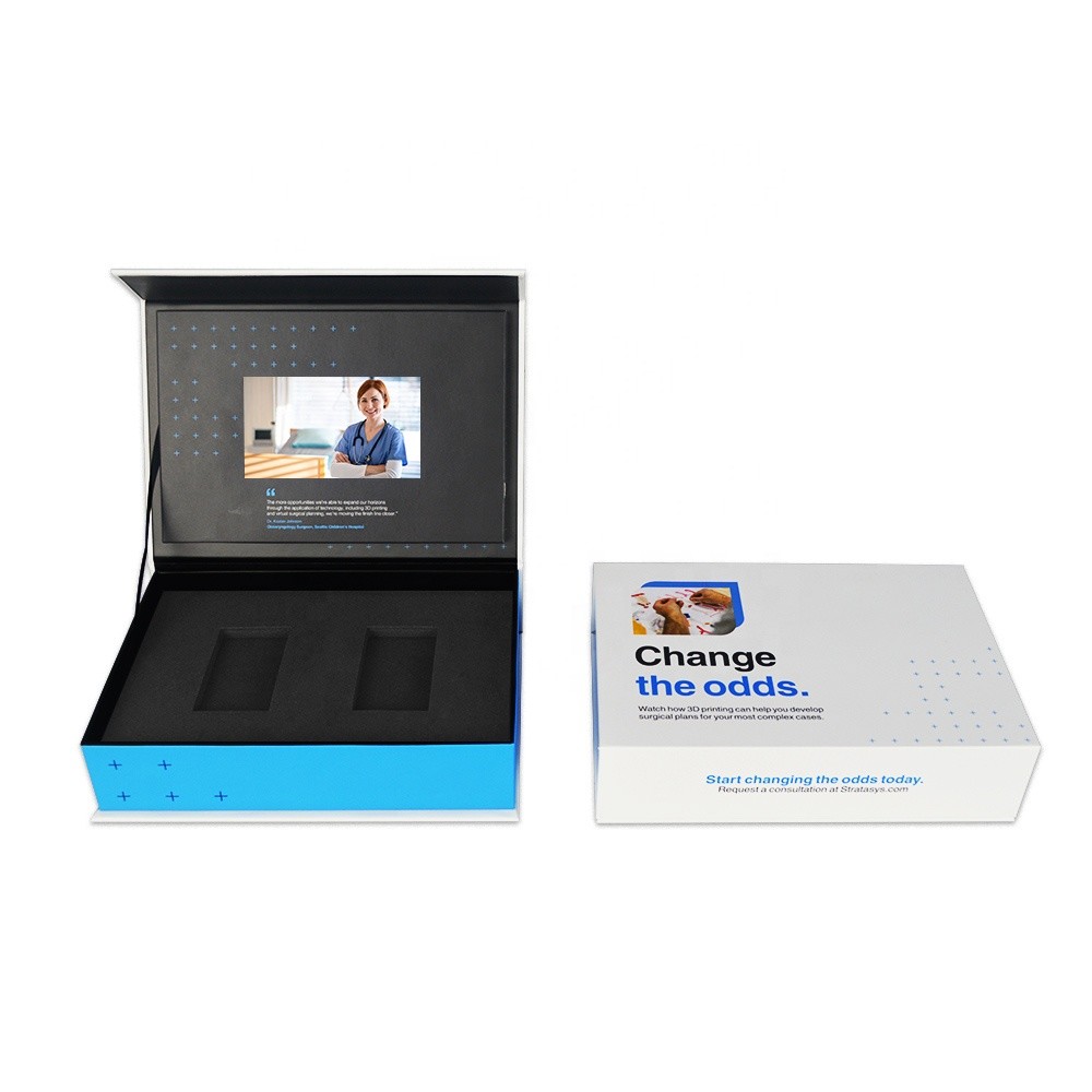 custom design LCD video box LCD screen box package digital LCD advertising box