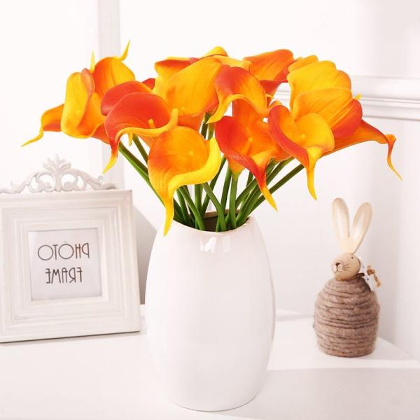 Artificial Purple White Calla Lily And Thistle Bouquet 36cm