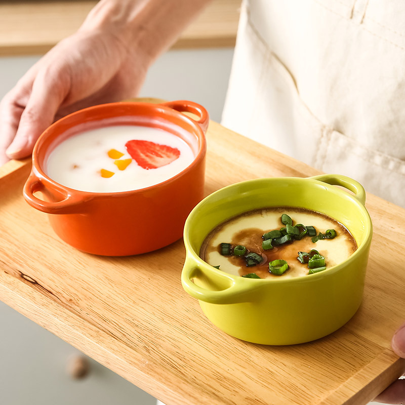 Mini Stoneware Ceramic Oven Bowl Pot For Creme Brulee Cake Oven