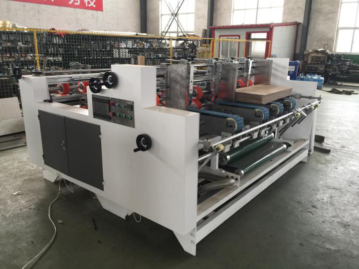 Double Pieces Corrugated Carton Folder Gluer Machine 2000 Type Semi Auto