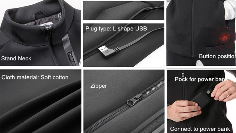 Men And Women Rechargeable Heated Vest Battery Heated Vest unisex Anti Shrink
