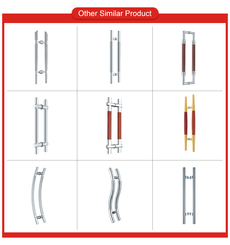 Polished Chrome Finish Stainless Steel Square Pivot Glass Door Handle with and Sample