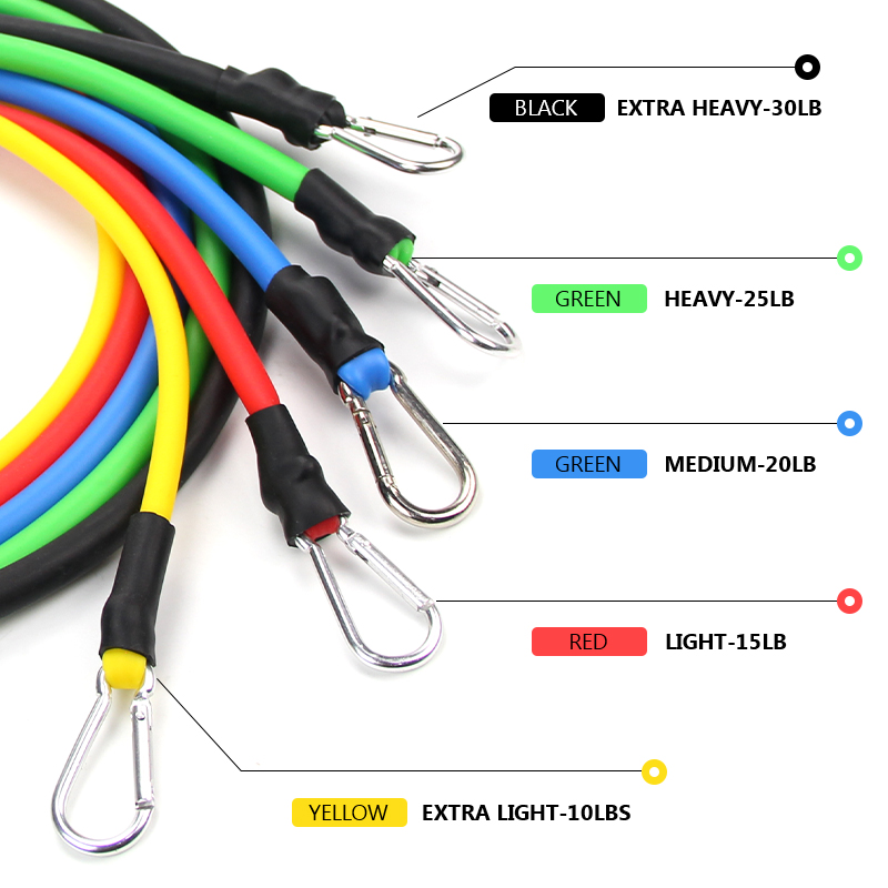 11 Pcs 120mm Fitness Gear Resistance Tubes 2 Ankle Tube Bands