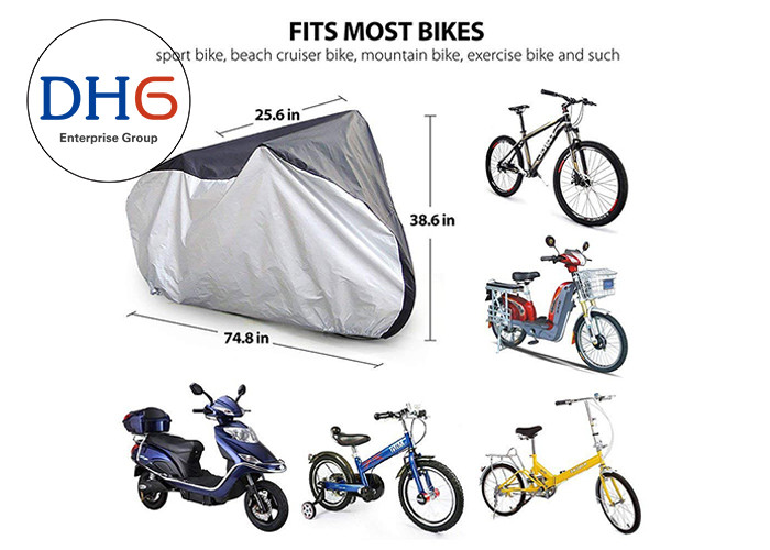 Durable Push Bike Rain Cover 190T Polyester Elastic Cord Bottom With Windproof Buckle