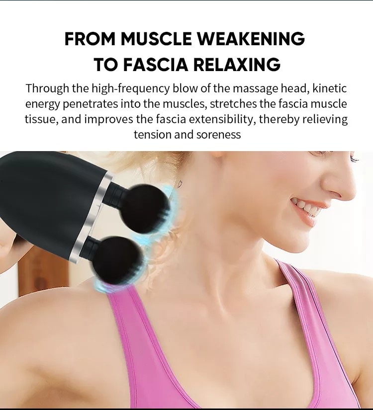 Massage Gun Deep Tissue,Unique double massage head design,Muscle Percussion Black Massager Guns