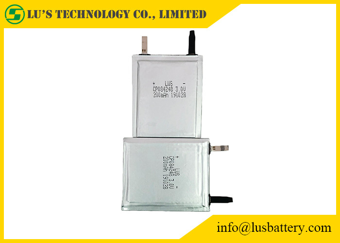 LiMno2 Customized Lithium Battery Pins Terminal 200mah CP084248 3.0v