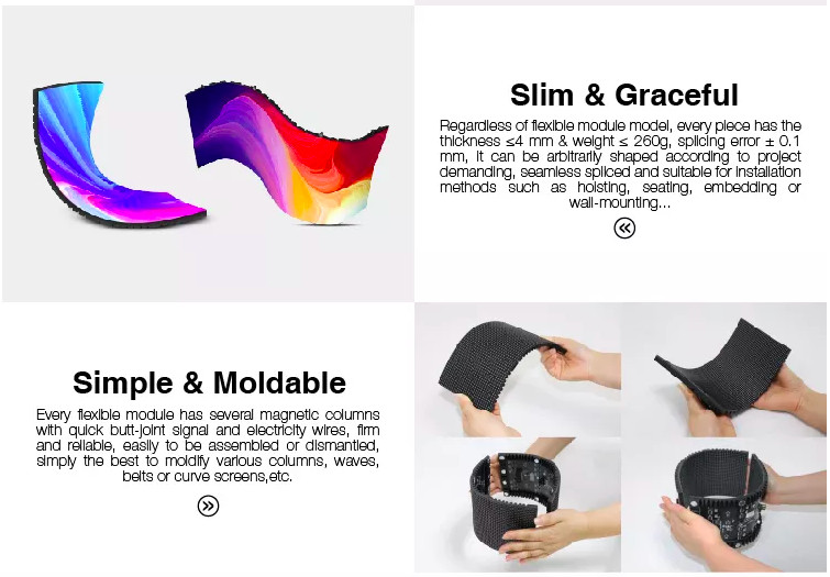 Aluminum P2.5 Soft Curved Led Screen Modules Flexible Led Display SDK