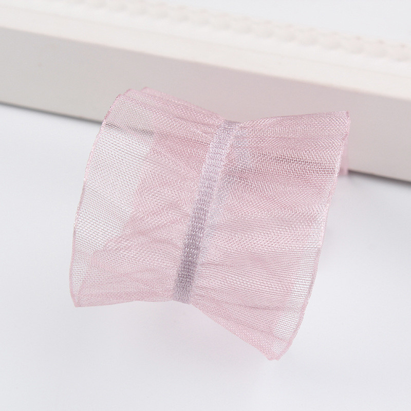 25mm|38mm Wrinkle Edge Polyester Organza Ribbon for DIY Hair Ribbon Bow
