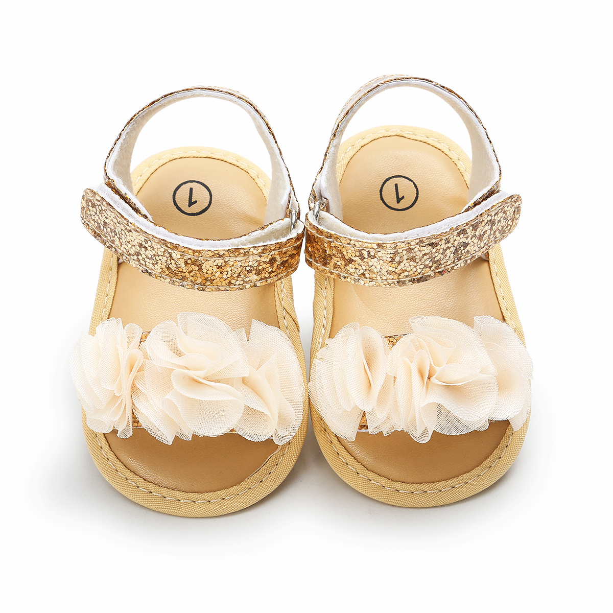 New style Lace flower hairpin lovely Princess barefoot baby girl sandals