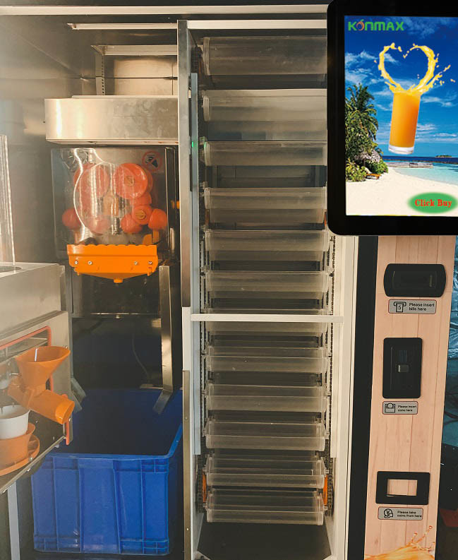 Stand Fruit Drink Vending Machine 21.6 Inch Touch Screen For Market / Shopping Mall