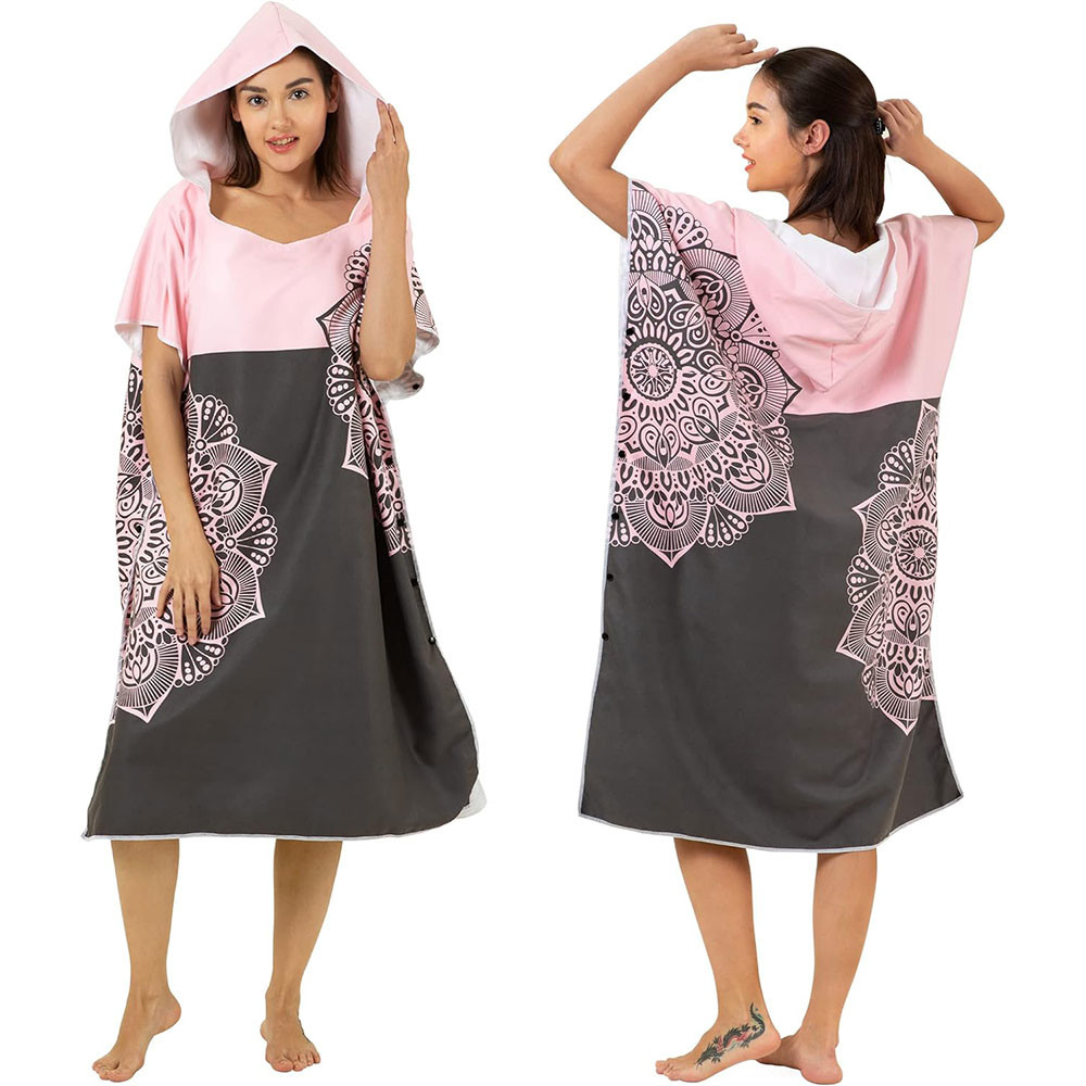 Custom Poncho Micro Fiber Beach Towel Surf Quick Dry Sand Free