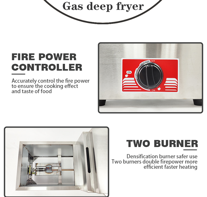9.2KG LPG/NG Commercial Gas Deep Fryer Countertop Maquinas De Gas Ollas Freidoras