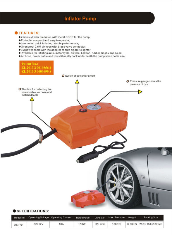DINSEN car tire inflator air pump DSIP01