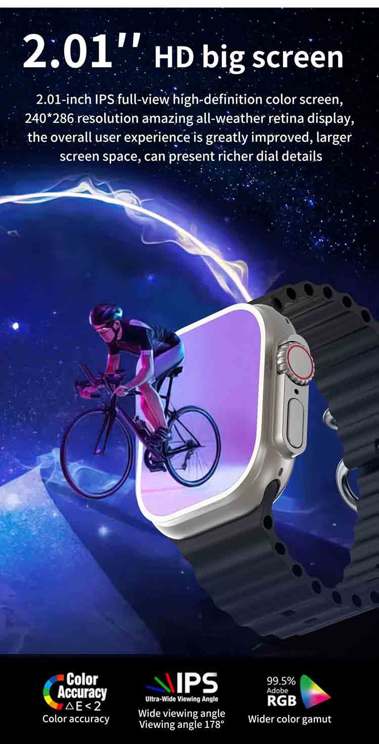 2.01" HD Screen Z69 Ultra Smart Wristband Watch For Women Fitbit Versa 2