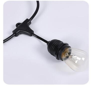 Durable 48 ft outdoor flexible led Light string Hanging E27 E26 Sockets waterproof belt clip Patio Lights