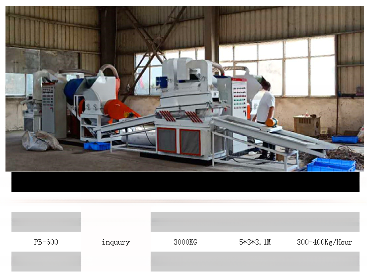 Copper Wire Recycling Equipment for 400-500kg/h Three Phase Voltage Waste Wire Shredder