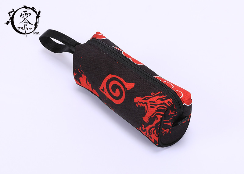 Cartoon Naruto Pencil Case Pouch Handy Wearable Canvas Pencil Wrap Case With Individual Handle