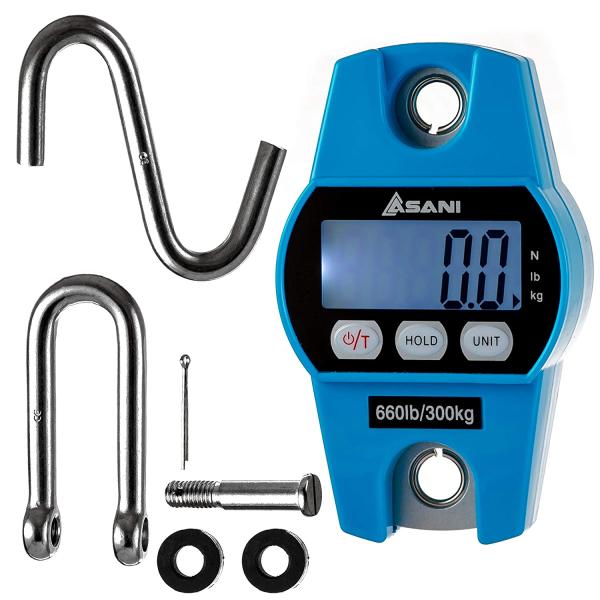 OCS-L Mini Digital Crane Scale Industrial Hook Weighing Scale High Accuracy Digital Load Cell 3*AAA Dry Battery Steel OEM 300KG