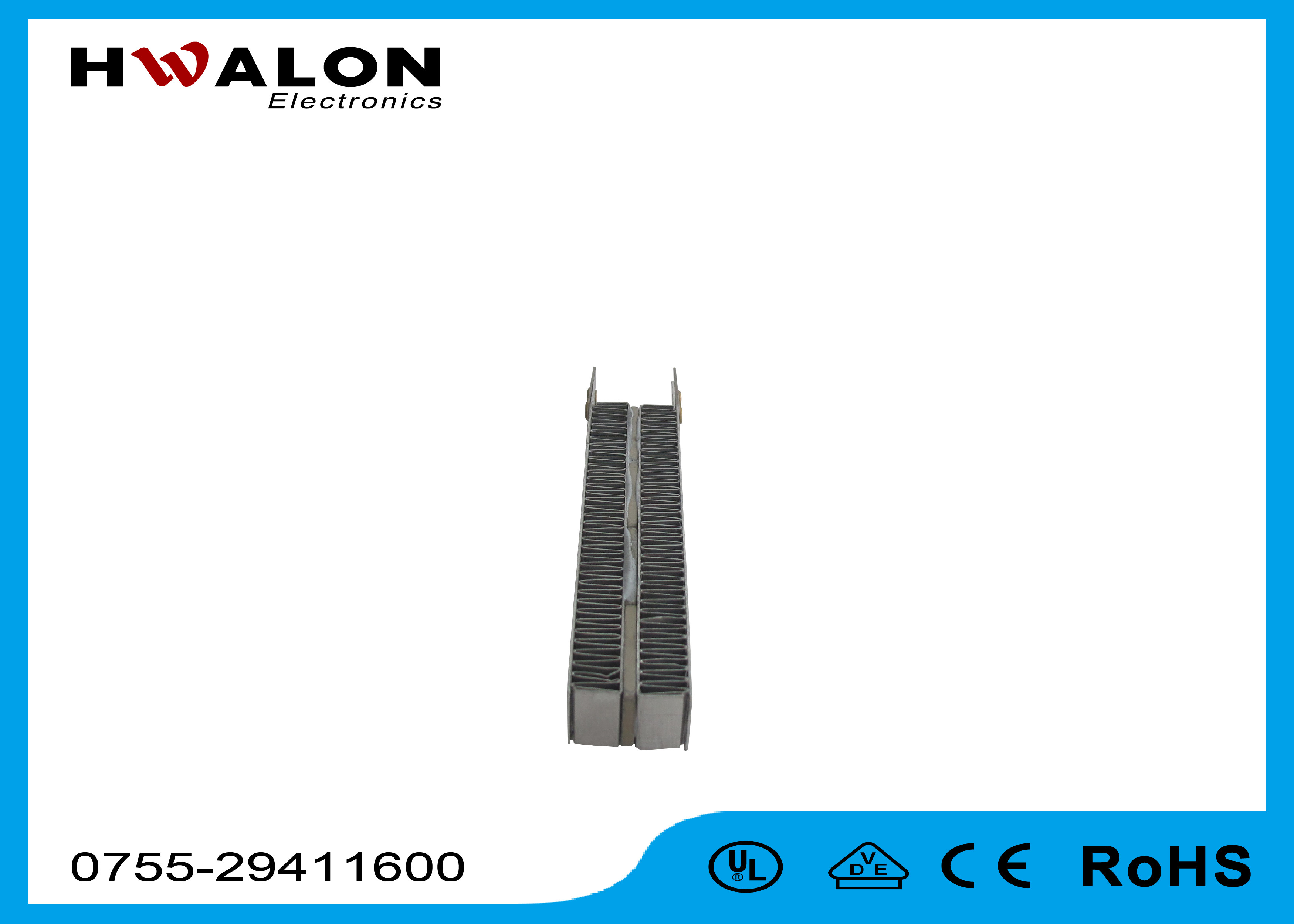230 Degree Home Heating PTC Ceramic Air Heater Element Rectangular Shape With Terminal