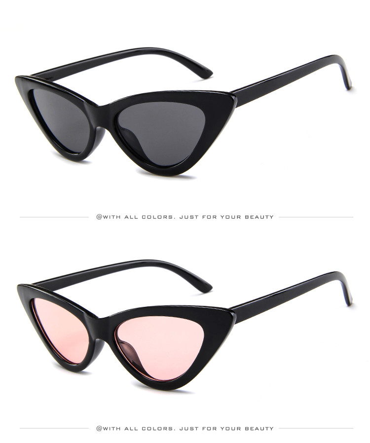 Retro Vintage Narrow Cat Eye Sunglasses Women Cat Eye Clout Glasses Plastic Frame