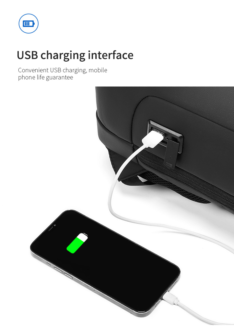 MingLu High quality new bag usb charging anti theft men waterproof bagpack backpack bag laptop backpack for men