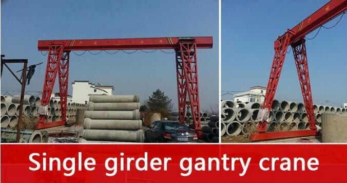 MH Type Single Beam Gantry Crane Electric Gantry Crane 100 Microns Average Thickness