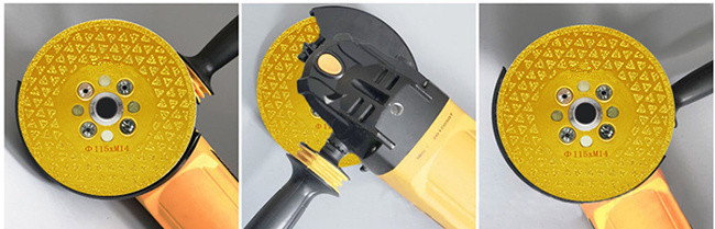180mm Vacuum Brazed Porcelain Tile Grinding Cutting Disc CE