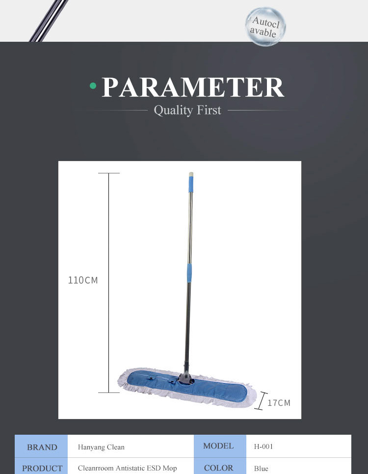 Anti Static ESD Clean Room Mops Easy To Change With 90cm Handle Length