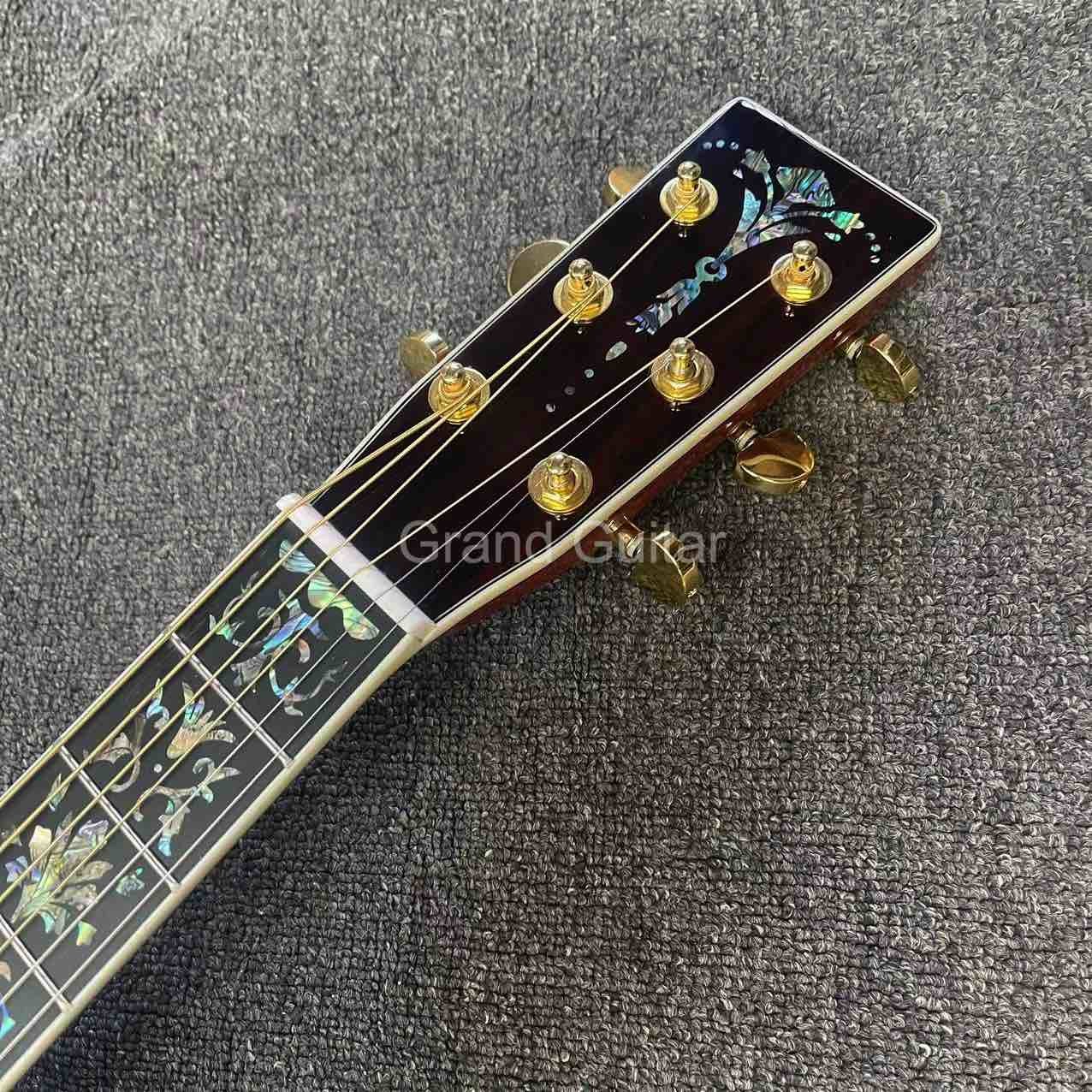 AAAA handmade OOO shape all Solid ebony wood acoustic electric guitar