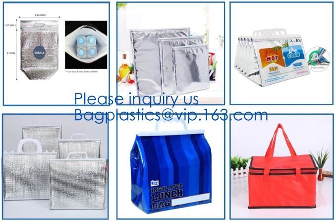 custom bulk waterproof large soft folding food delivery picnic lunch tote grocery cooler bag aluminum foil thermal bags