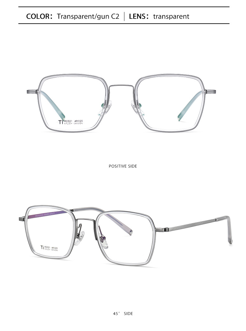 Acetate Titanium Ultra Light Glasses CE Metal Box Clear Lens