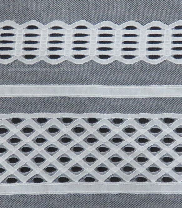 Train tracks Lines Net Cotton Nylon Lace Fabric for garment or Summer Dresses