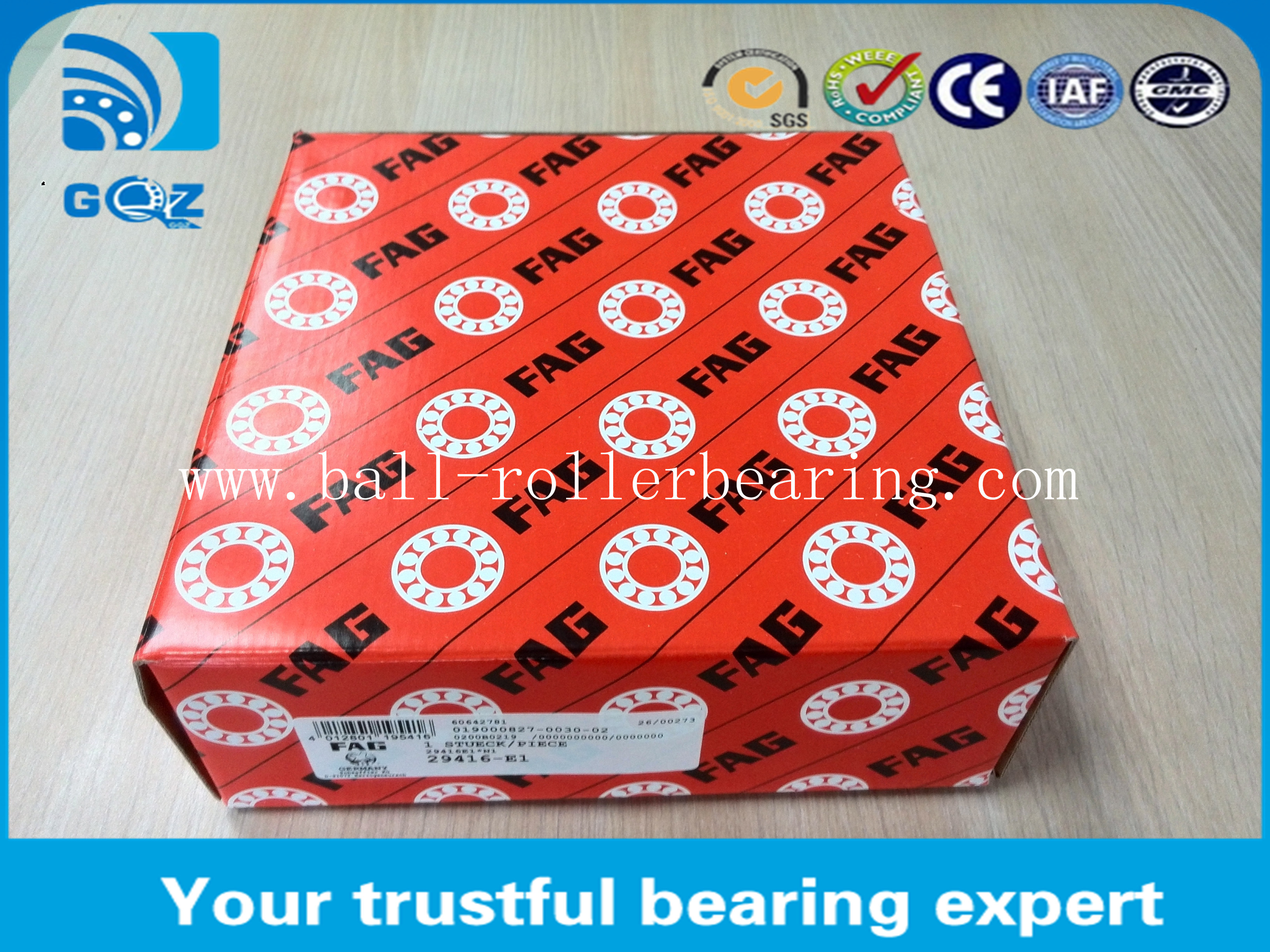 29413-E1 29413-E Single Row Thrust Spherical Roller Bearing 65x140x45mm