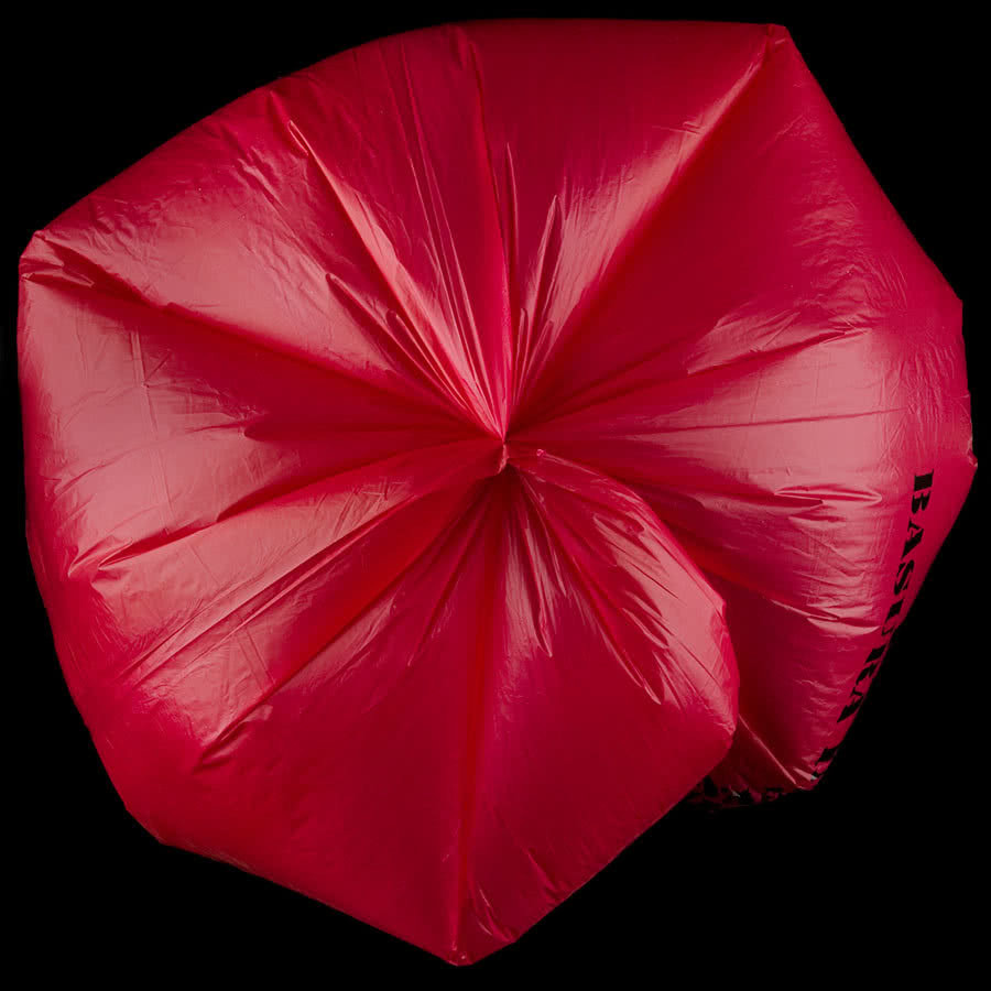 45L Isolation Infectious Recyclable Garbage Bags Red Color 24" X 24" High Density