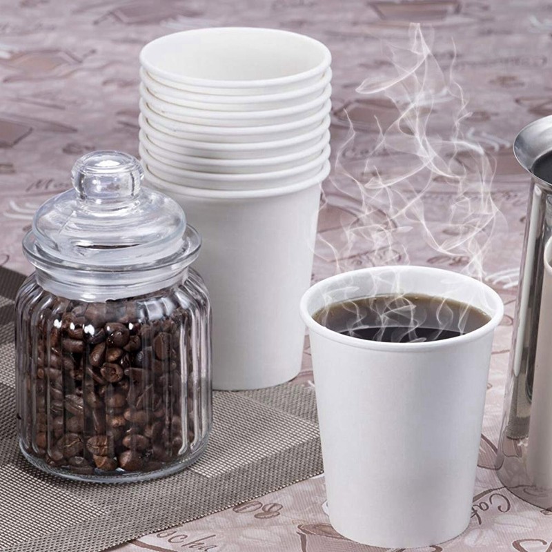 Milk Tea White Xmas 207.015ml 7 Oz Disposable Paper Cups With Lids