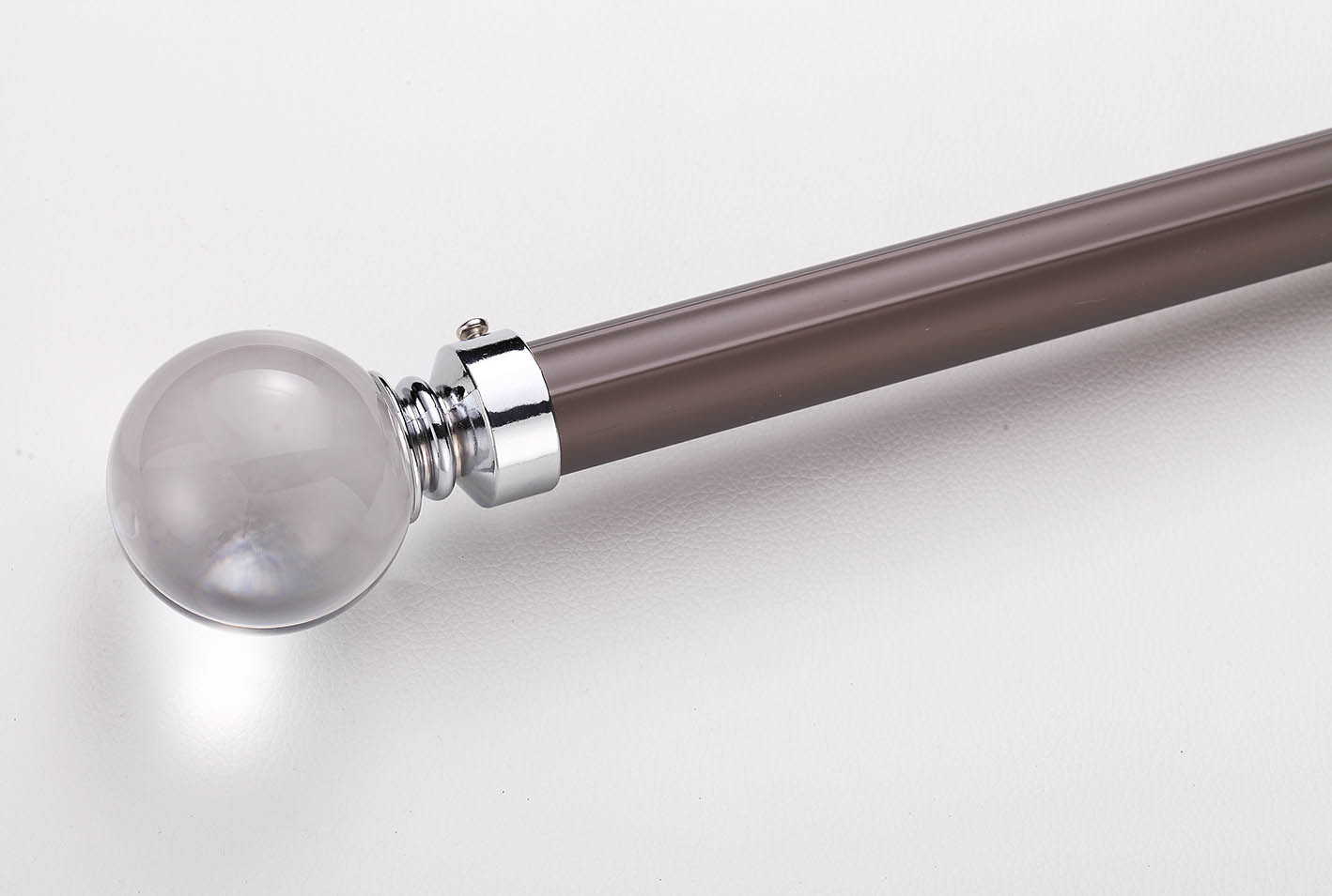 Aluminum Material Grey Color Modern Design Fancy Curtain Rod With Crystal End Cap
