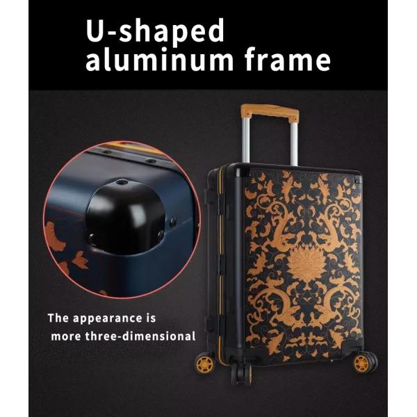 Unsex 20 Inch Customized 4 Spinner Silent Wheels Luggage Travel Bags Suitcase Fashion Design Carry-on Luggage Soft Handle