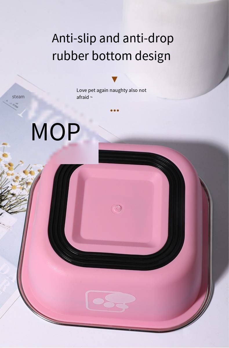 Pet Stainless Steel Dog Bowl Tableware Anti-Tip Double-Layer Stainless Steel Cat Drinking Bowl