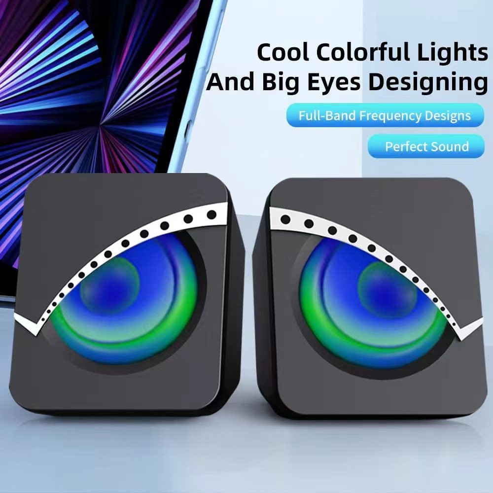 OEM 2 X 3W Black 2.0 PC Speakers Fullband Frequency For Home Office