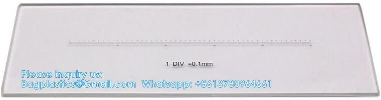 Lab Microscope Slides DIV 0.1 Mm Calibration Slide Length 50 Mm Horizontal Scale Ruler-Linear Scale Stage Micrometer