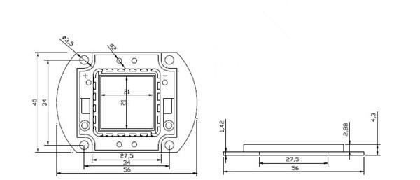 New Products LED Light 50w Amber 595nm 600nm