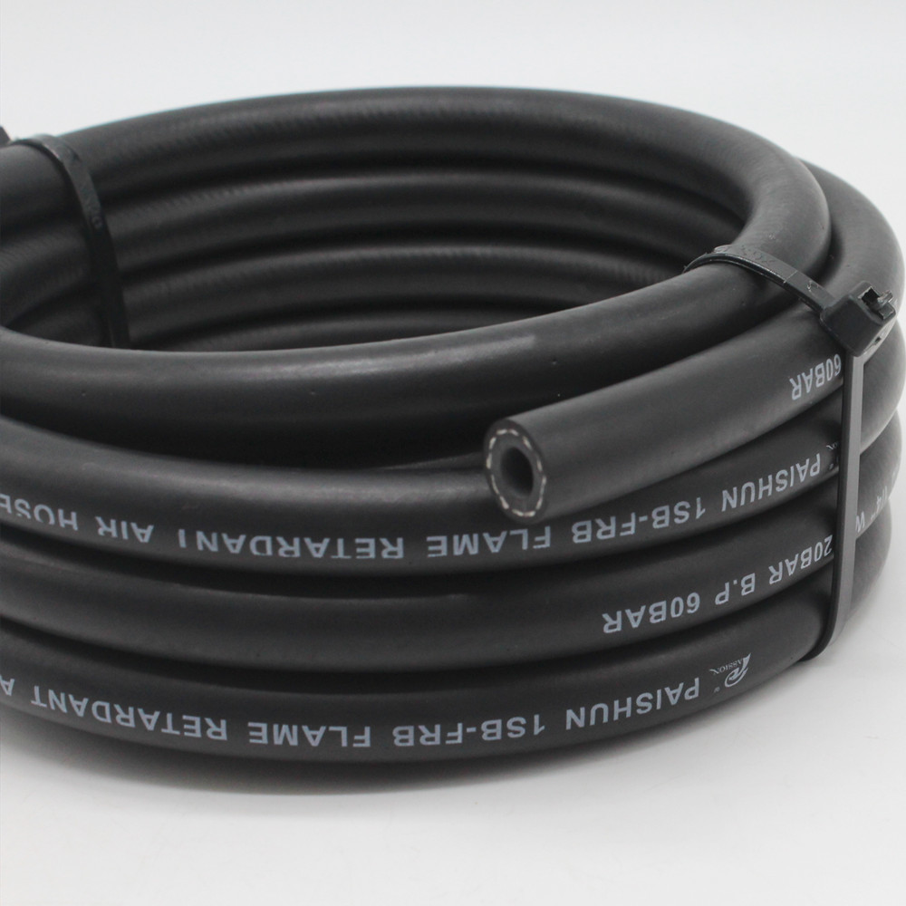 Flame Resistant Black Rubber Breathing Air Hose High Medium Pressure