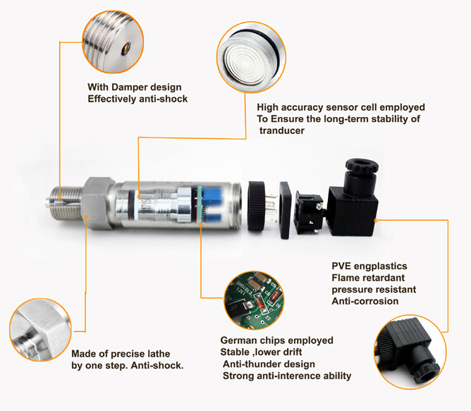 CE Approved OEM Pressure Sensor PT201 With Perfect Long Term Stability
